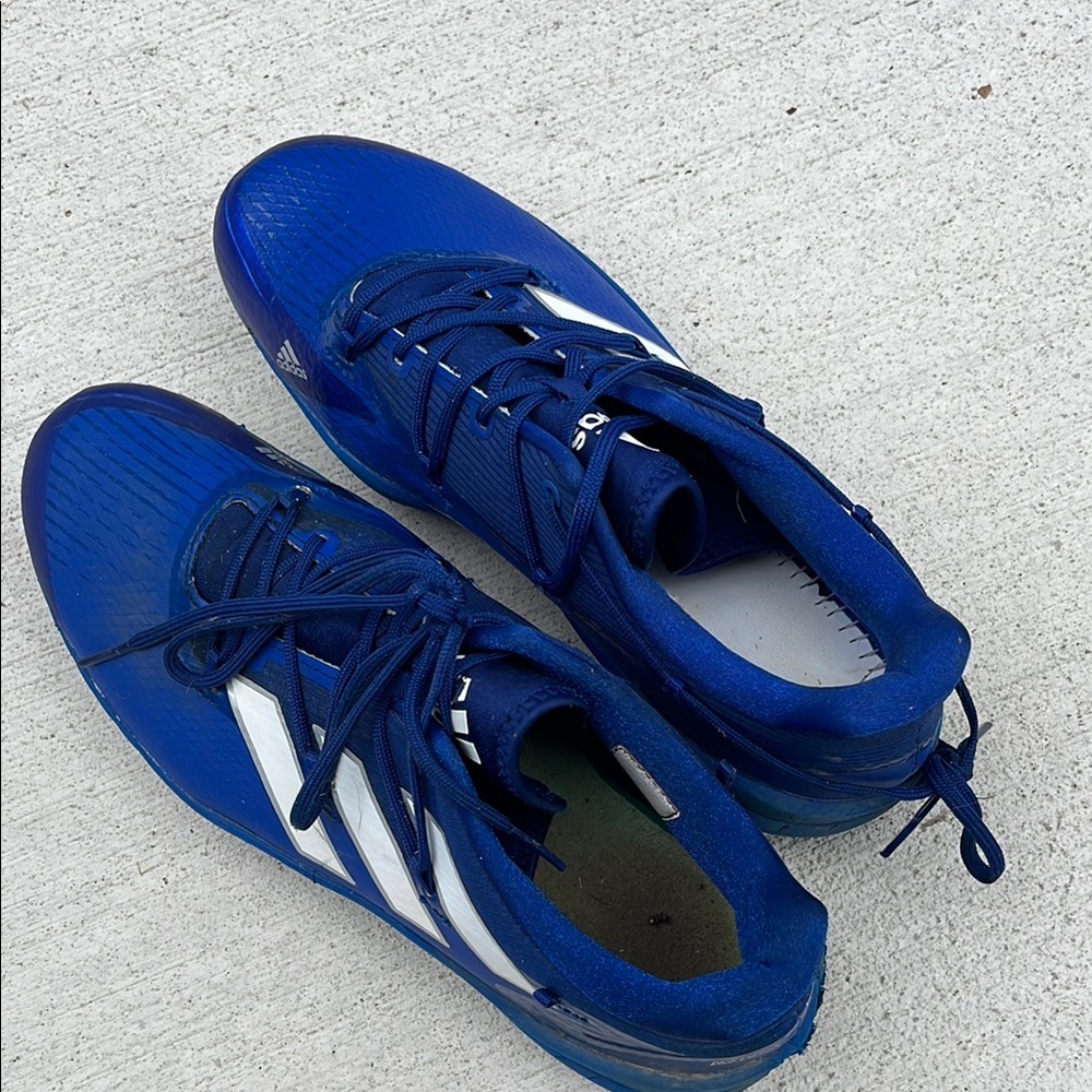 Adidas Royal Blue Athletic Cleats with White Stripes